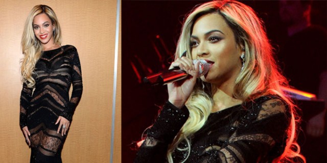 Beyoncé chose to wear a Roberto Cavalli evening dress