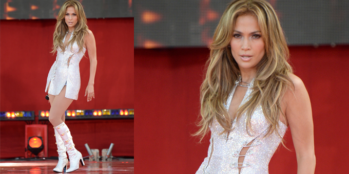 Jennifer Lopez in custom Versus Versace - 'Good morning America' performance