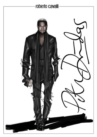Kim Kardashian & Kanye West in Roberto Cavalli by Peter Dundas