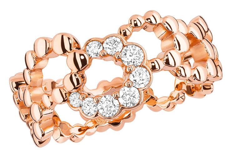 Archi Dior milieu du siecle ring pink gold and diamonds