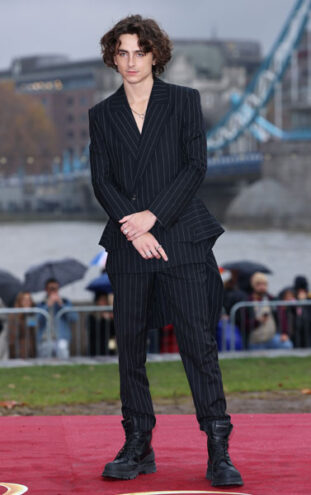 Timothée Chalamet wearing Alexander McQueen @Courtesy