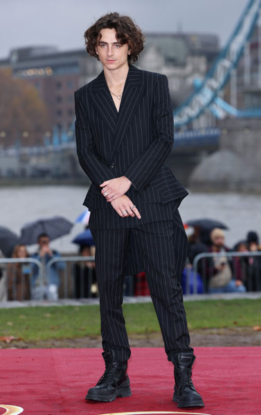 Timothée Chalamet Bewitched by McQueen's Pinstripes 1 Timothée Chalamet wearing Alexander McQueen @Courtesy